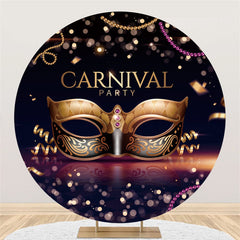Kreis Gold Schwarz Maske Bokeh Hintergrund Für Karneval Party