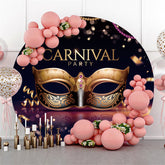 Kreis Gold Schwarz Maske Bokeh Hintergrund Für Karneval Party