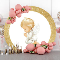 Kreis Gold Funkeln Und Weiß Wenig Baby Hintergrund