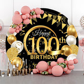 Kreis Gold Funkeln Schwarz 100 Geburtstag Hintergrund