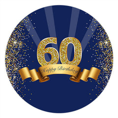 Kreis Gold Funkeln Blau 60 Glücklich Geburtstag Hintergrund