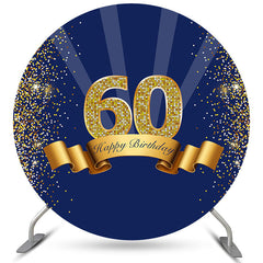 Kreis Gold Funkeln Blau 60 Glücklich Geburtstag Hintergrund