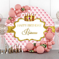 Kreis Gold Funkeln Glücklich Geburtstag Prinzessin Hintergrund