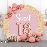 Kreis Gold Funkeln Licht Rosa 18 Geburtstag Hintergrund
