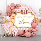 Kreis Gold Funkeln Rosa Prinzessin Geburtstag Hintergrund
