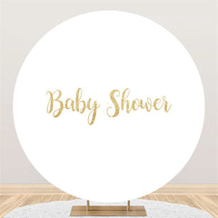 Kreis Gold Funkeln Rein Weiß Babydusche Hintergrund