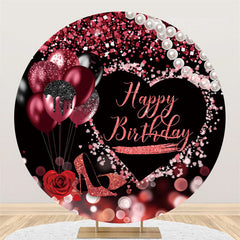 Kreis Hoch Absätze Ballon Rot Thema Geburtstag Hintergrund