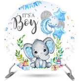Kreis Es ist A Junge Elefant Baby Dusche Hintergrund Banner