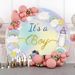 Kreis Es ist A Junge Lila Himmel Pferd Babydusche Hintergrund