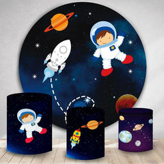 Kreis Wenig Astronaut Galaxis Geburtstag Party Hintergrund