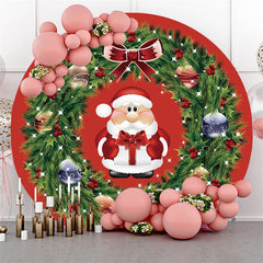 Kreis Wenig Weihnachtsmann Klaus Runden Rot Weihnachten Hintergrund