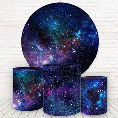 Kreis Nacht Funkeln Galaxis Glücklich Geburtstag Hintergrund Bausatz