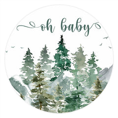 Kreis Oh Baby Dschungel Wald Baby Dusche Hintergründe