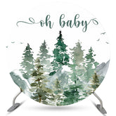 Kreis Oh Baby Dschungel Wald Baby Dusche Hintergründe