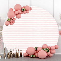 Kreis Rosa Und Weiß Streifen Geburtstag Party Hintergrund