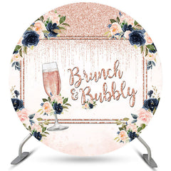 Kreis Rosa Brunch Und Sprudelnd Braut Dusche Hintergrund