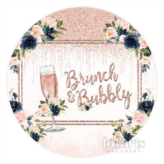 Kreis Rosa Brunch Und Sprudelnd Braut Dusche Hintergrund