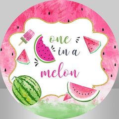 Kreis Rosa Eins In A Melone Glücklich Geburtstag Hintergrund