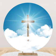 Kreis Religiös Glänzend Kreuzen Fröhlich Weihnachten Hintergrund