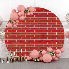 Kreis Einfach Rot Ziegel Hintergrund Für Geburtstag Party