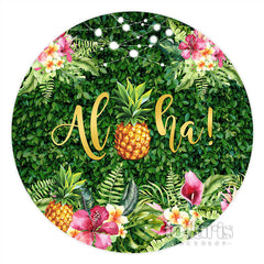 Kreis Sommer Aloha Ananas Glücklich Geburtstag Hintergrund