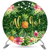 Kreis Sommer Aloha Ananas Glücklich Geburtstag Hintergrund