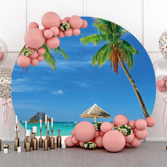 Kreis Sommer Hawaii Strand Geburtstag Party Hintergrund
