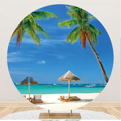 Kreis Sommer Hawaii Strand Geburtstag Party Hintergrund