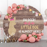 Kreis Weiß Schnee Reh Baby Dusche Hintergrund Für Mädchen