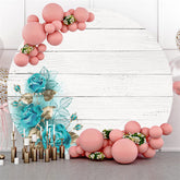 Kreis Weiß Holz Blau Rose Glücklich Geburtstag Hintergrund