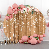 Kreis Hölzern Und Blume Geburtstag Hintergrund Für Party