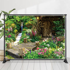 Klar Strom Blätter Bunt Blumen Frühling Hintergrund