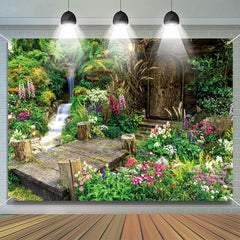 Klar Strom Blätter Bunt Blumen Frühling Hintergrund