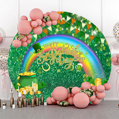 Münzen Hut Regenbogen St Patricks Tag Runden Hintergrund