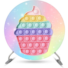 Farbe Eis Creme Pop Es Runden Glücklich Geburtstag Hintergrund