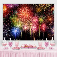 Farbig Und Schwarz Feuerwerk Geburtstag Hintergrund Für Party