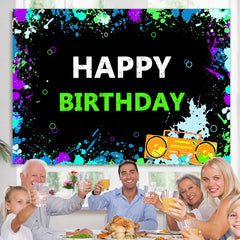 Farbig Und Graffiti Schwarz Glücklich Geburtstag Hintergrund