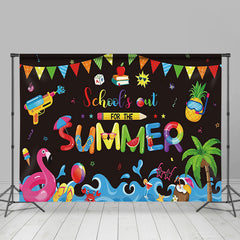 Farbig Flagge Meer Schulen Aus Sommer Grad Hintergrund