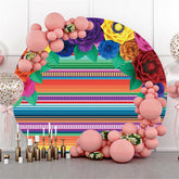 Farbig Streifen Glücklich Geburtstag Runden Hintergrund Für Party