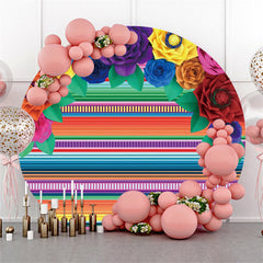 Farbig Streifen Glücklich Geburtstag Runden Hintergrund Für Party