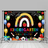 Bunt Luftballons Kindergarten Schwarz Hintergrund Für Party