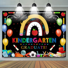 Bunt Luftballons Kindergarten Schwarz Hintergrund Für Party