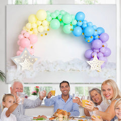 Bunt Ballon Gold Stern Weiss Geburtstag Hintergrund