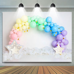 Bunt Ballon Gold Stern Weiss Geburtstag Hintergrund
