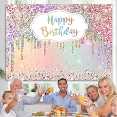 Bunt Diamanten Funkeln Bokeh Hintergrund Für Geburtstag