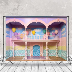 Bunt Verträumt Balkon Luftballons Ostern Hintergrund