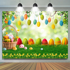 Bunt Eier Bokeh Garten Frühling Ostern Hintergrund