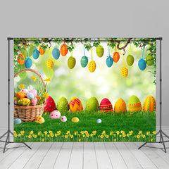 Bunt Eier Bokeh Garten Frühling Ostern Hintergrund