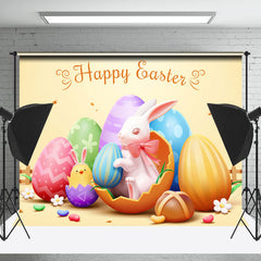 Bunt Eier Hase Küken Foto Ostern Hintergrund