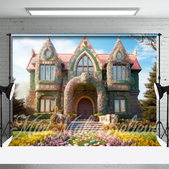 Bunt Eier Hof Fee Haus Ostern Hintergrund